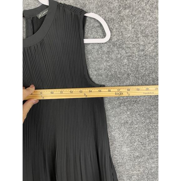 Adrianna Papell Pleated Sleeveless Tank Top in Black Women's Small - Picture 4 of 9